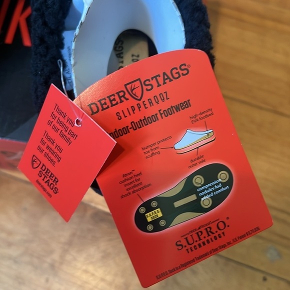 Deer Stags Black Quilted Comfort Slippers Kid Size 12M - Picture 6 of 7